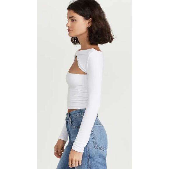 NWT Revolve SER.O.YA Women's Artemis Twist Neck Cutout Blouse Top White Size XL - Picture 2 of 11